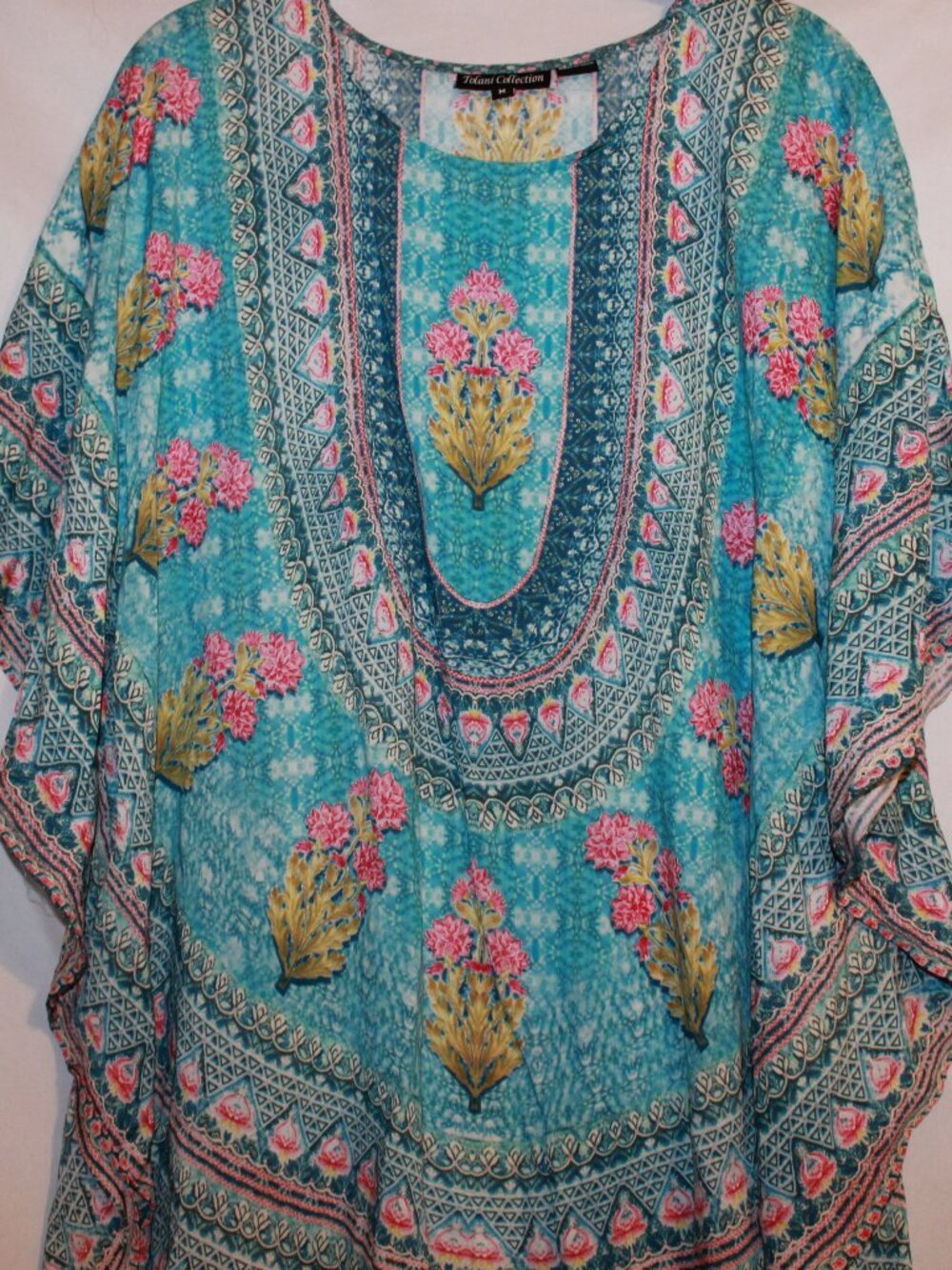 Tolani Collection Floral Printed Poncho Tunic Top
